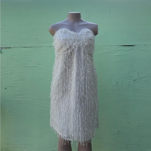 Gretchen Scott Designs Cream Babydoll Strapless Dress - Picture 1 of 7